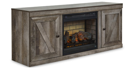 Wynnlow Gray TV Stand with Electric Fireplace from Ashley - Luna Furniture