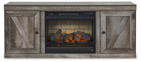 Wynnlow Gray TV Stand with Electric Fireplace from Ashley - Luna Furniture