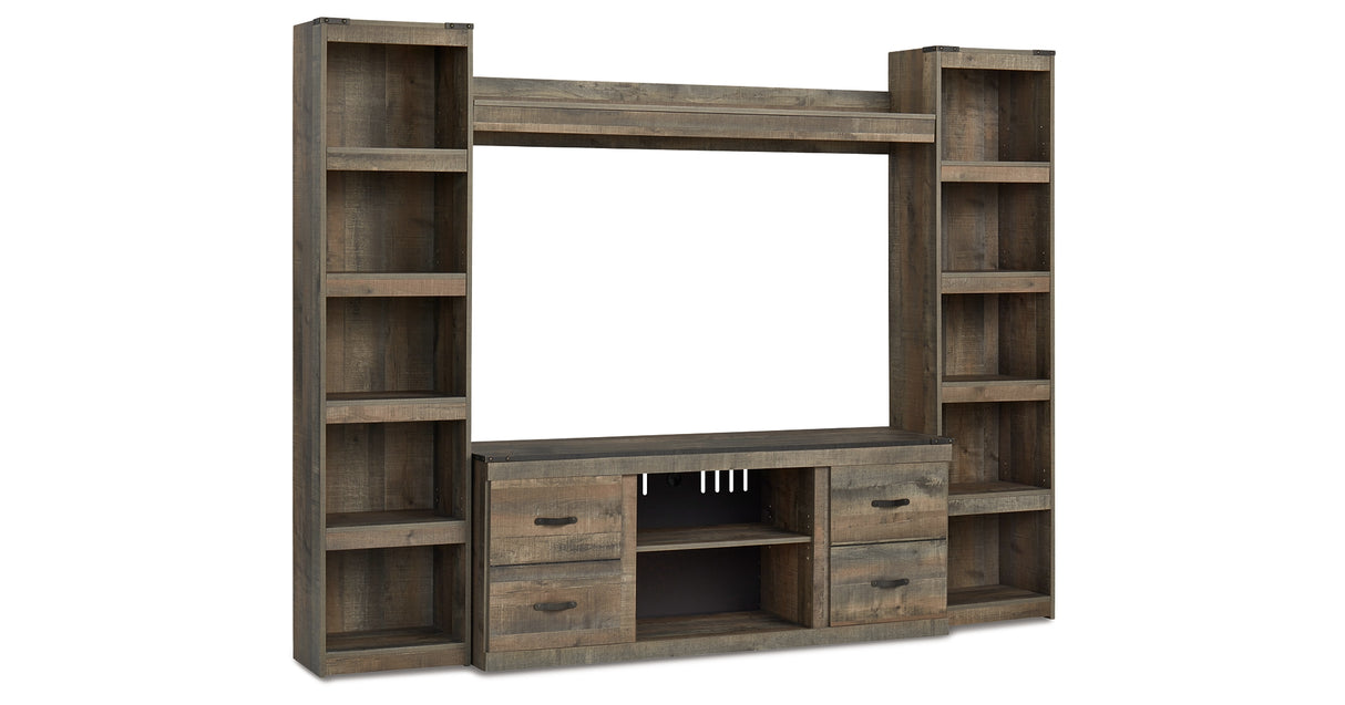 Trinell Brown 4-Piece Entertainment Center from Ashley Furniture - Luna Furniture