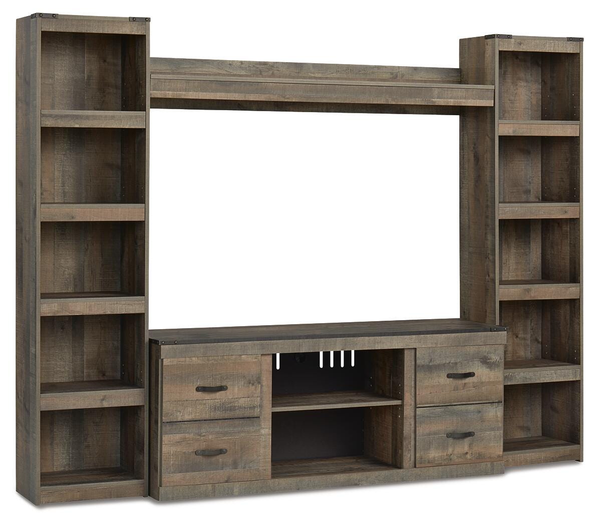 Trinell Brown 4-Piece Entertainment Center from Ashley Furniture - Luna Furniture
