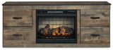 Trinell Brown TV Stand with Electric Fireplace from Ashley - Luna Furniture