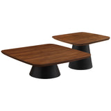 Eason Walnut and Black 2-Piece Coffee Table Set from Coaster - Luna Furniture