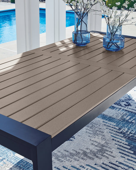 East Beach Outdoor Dining Table and 6 Chairs in Navy Blue/Driftwood from Ashley - Luna Furniture