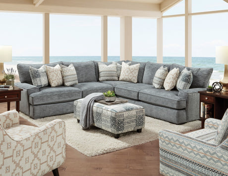 Eastleigh Blue Sectional from Furniture of America - Luna Furniture