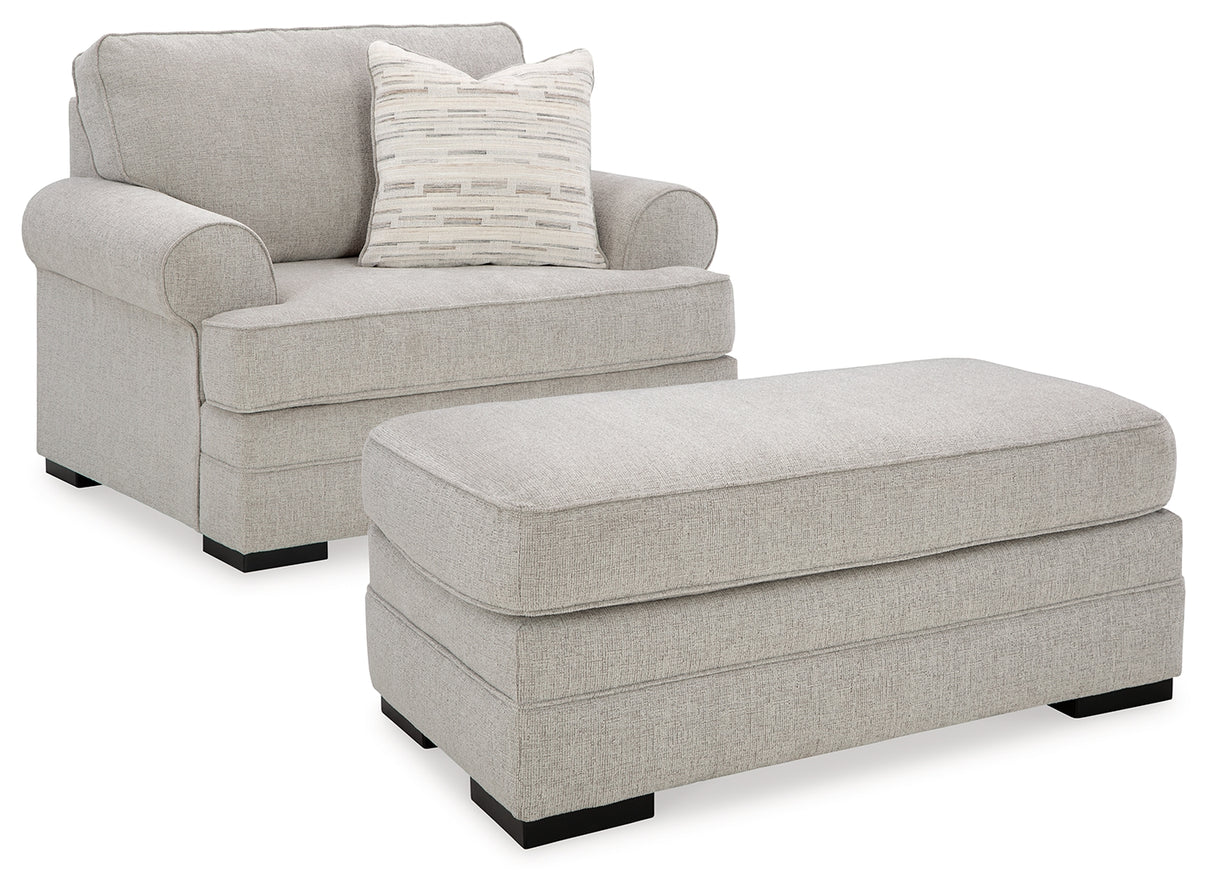 Eastonbridge Chair and Ottoman in Shadow from Ashley Furniture - Luna Furniture
