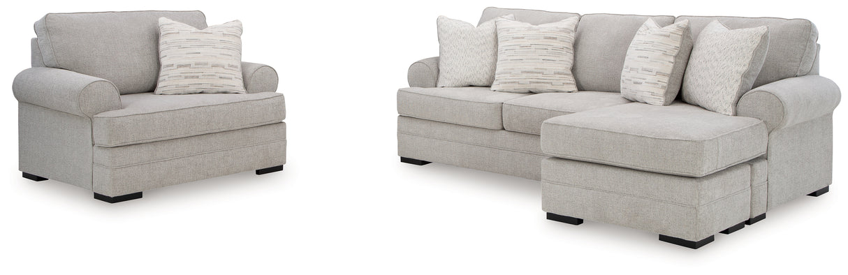 Eastonbridge Shadow Sofa Chaise and Oversized Chair from Ashley Furniture - Luna Furniture