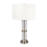 Echo Brushed Nickel Table Lamp with On/Off Switch Clear Glass Body Metal Base from Midinmod - Luna Furniture