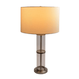 Echo Brushed Nickel Table Lamp with On/Off Switch Clear Glass Body Metal Base from Midinmod - Luna Furniture