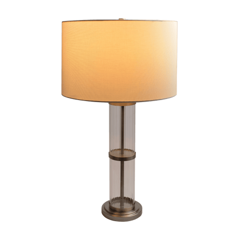 Echo Brushed Nickel Table Lamp with On/Off Switch Clear Glass Body Metal Base from Midinmod - Luna Furniture