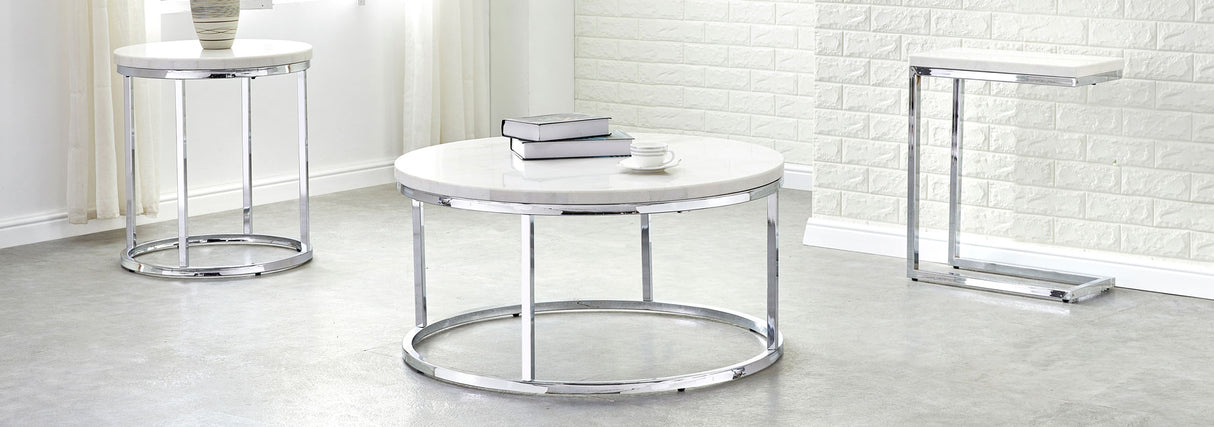 Echo 3-Piece Marble Top Occasional Table Set(Cocktail & 2 End Tables) from Steve Silver - Luna Furniture