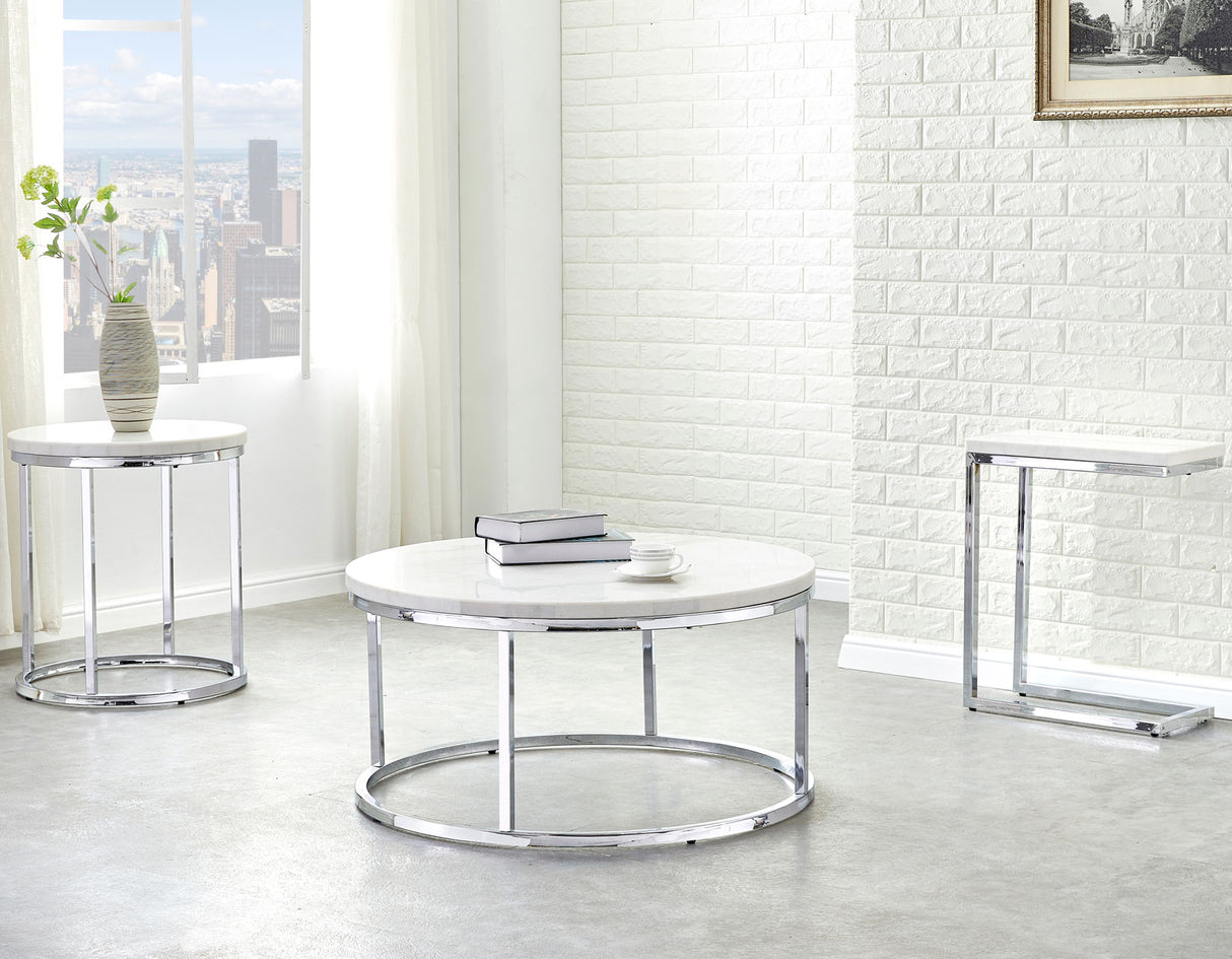 Echo 3-Piece Marble Top Occasional Table Set(Cocktail & 2 End Tables) from Steve Silver - Luna Furniture