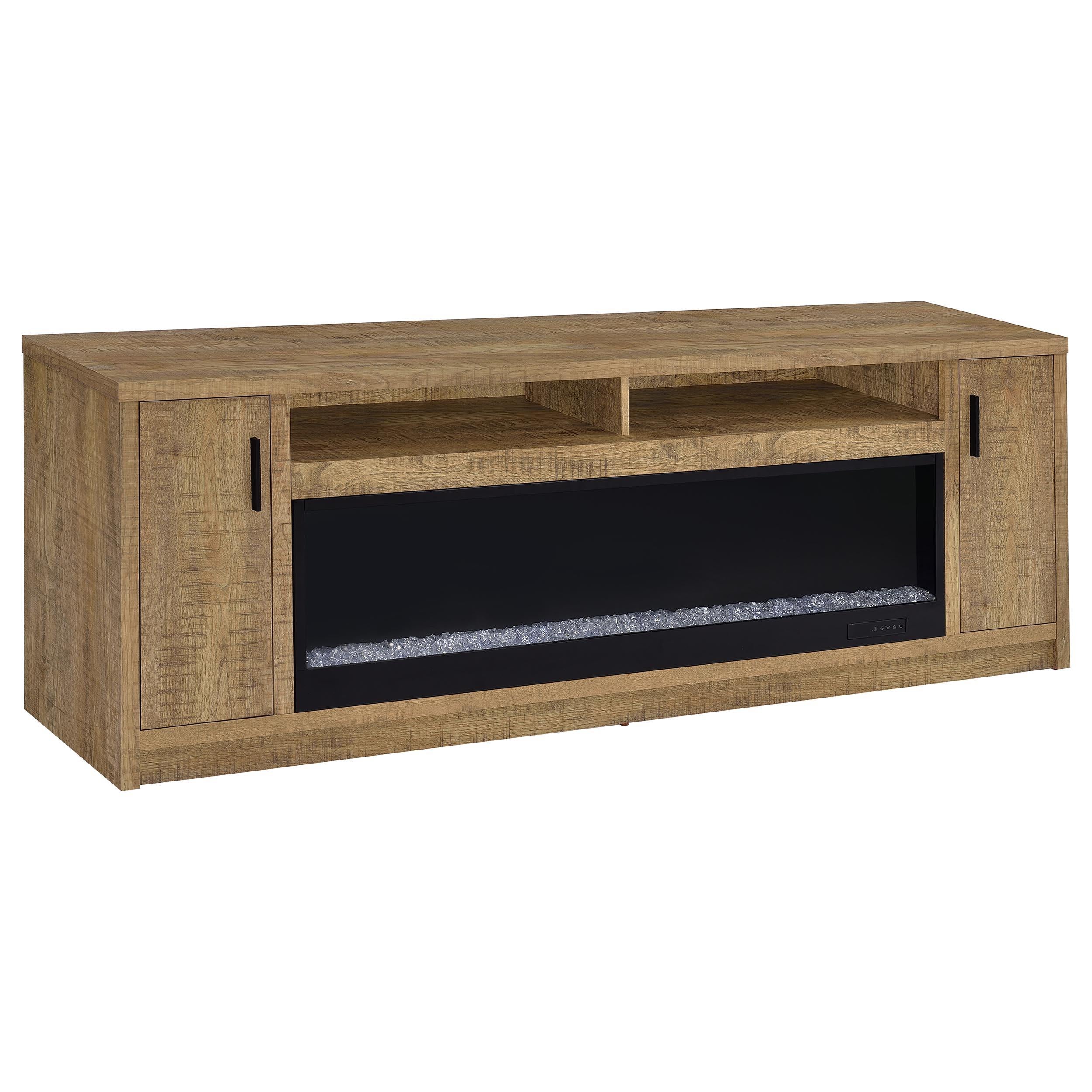 Eddy Mango 79-inch 2-Door TV Stand Fireplace Media Console – Luna