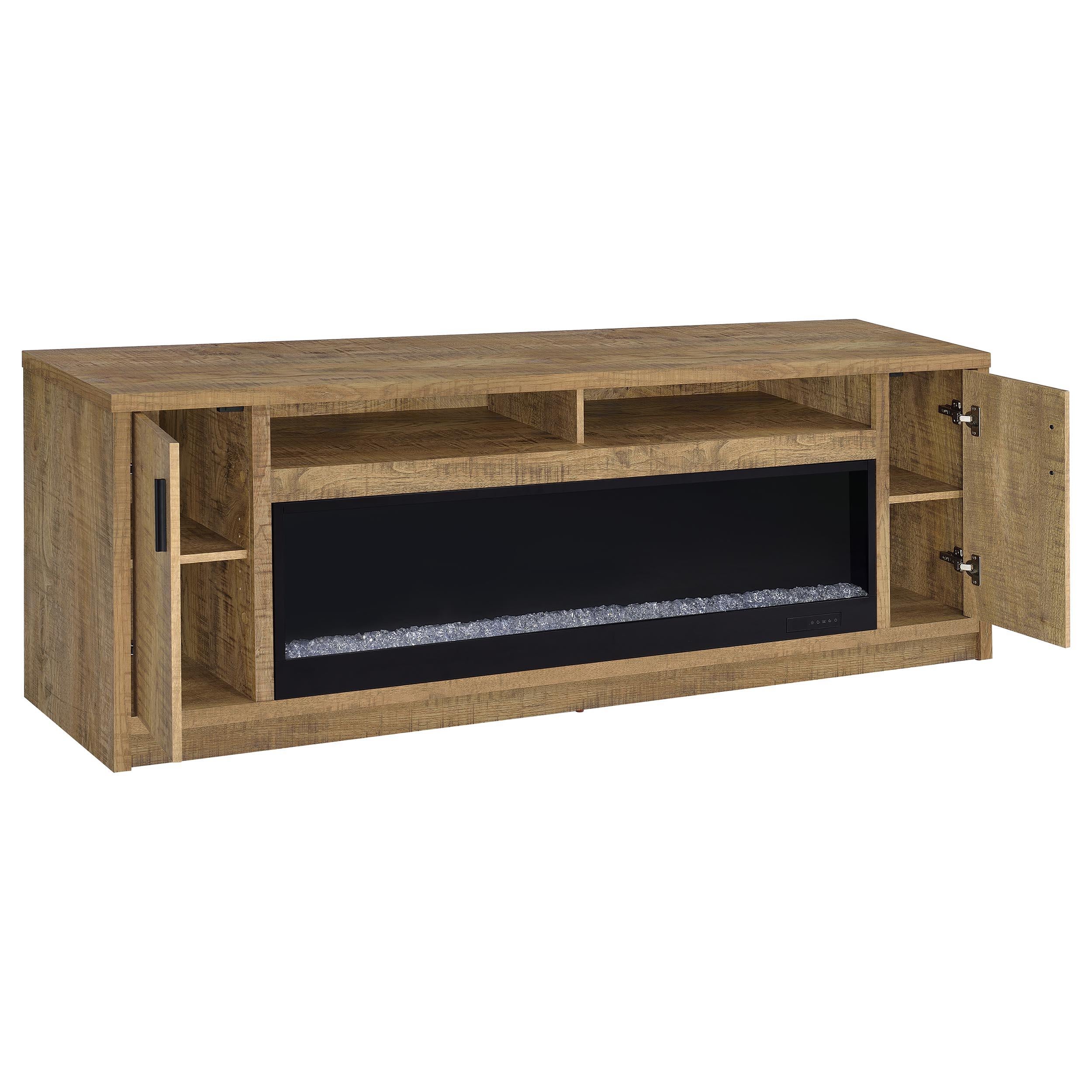 Eddy Mango 79-inch 2-Door TV Stand Fireplace Media Console – Luna