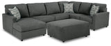 Edenfield Charcoal 3-Piece Sectional with Ottoman from Ashley - Luna Furniture