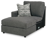 Edenfield Charcoal 3-Piece Sectional with Ottoman from Ashley - Luna Furniture