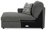 Edenfield Charcoal 3-Piece Sectional with Ottoman from Ashley - Luna Furniture
