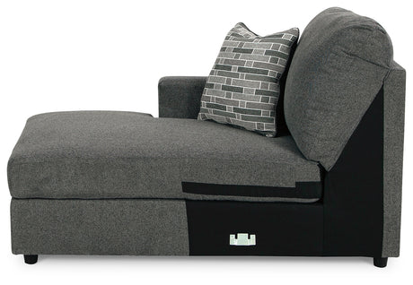 Edenfield Charcoal 3-Piece Sectional with Ottoman from Ashley - Luna Furniture