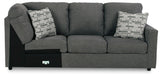 Edenfield Charcoal 3-Piece Sectional with Ottoman from Ashley - Luna Furniture