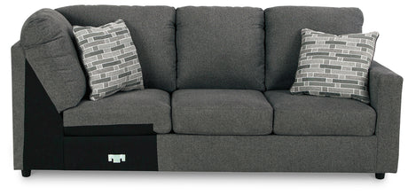 Edenfield Charcoal 3-Piece Sectional with Ottoman from Ashley - Luna Furniture