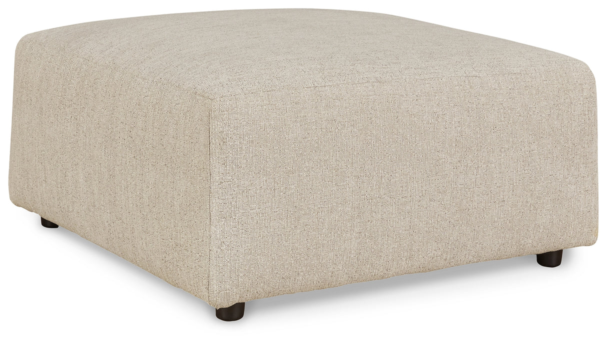 Edenfield Linen 3-Piece Sectional with Ottoman from Ashley - Luna Furniture