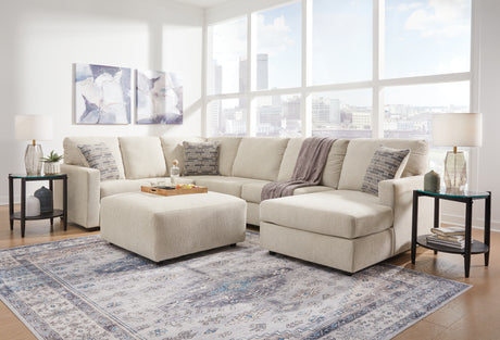 Edenfield Linen 3-Piece Sectional with Ottoman from Ashley - Luna Furniture