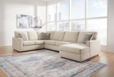 Edenfield Linen 3-Piece Sectional with Ottoman from Ashley - Luna Furniture