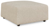 Edenfield Linen 3-Piece Sectional with Ottoman from Ashley - Luna Furniture