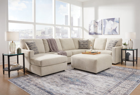 Edenfield Linen 3-Piece Sectional with Ottoman from Ashley - Luna Furniture