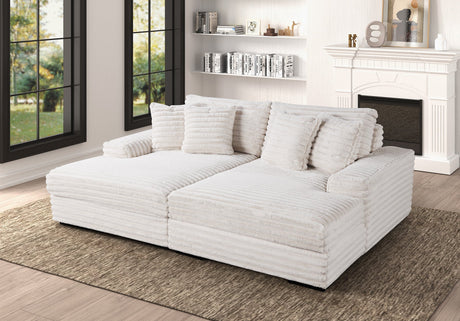 Edna Beige Oversized Double Chaise Sectional from Happy Homes - Luna Furniture