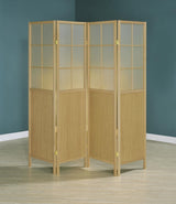 Edwards Natural 4-Panel Room Divider Folding Shoji Screen from Coaster - Luna Furniture