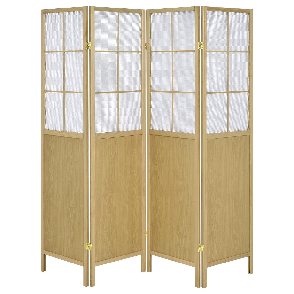 Edwards Natural 4-Panel Room Divider Folding Shoji Screen from Coaster - Luna Furniture
