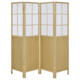 Edwards Natural 4-Panel Room Divider Folding Shoji Screen from Coaster - Luna Furniture