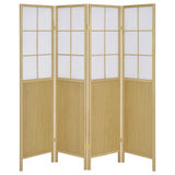 Edwards Natural 4-Panel Room Divider Folding Shoji Screen from Coaster - Luna Furniture