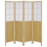 Edwards Natural 4-Panel Room Divider Folding Shoji Screen from Coaster - Luna Furniture