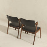 Edwin Mid Century Modern Black Vegan Leather Dining Chair (Set Of 2) from Ashcroft Furniture - Luna Furniture