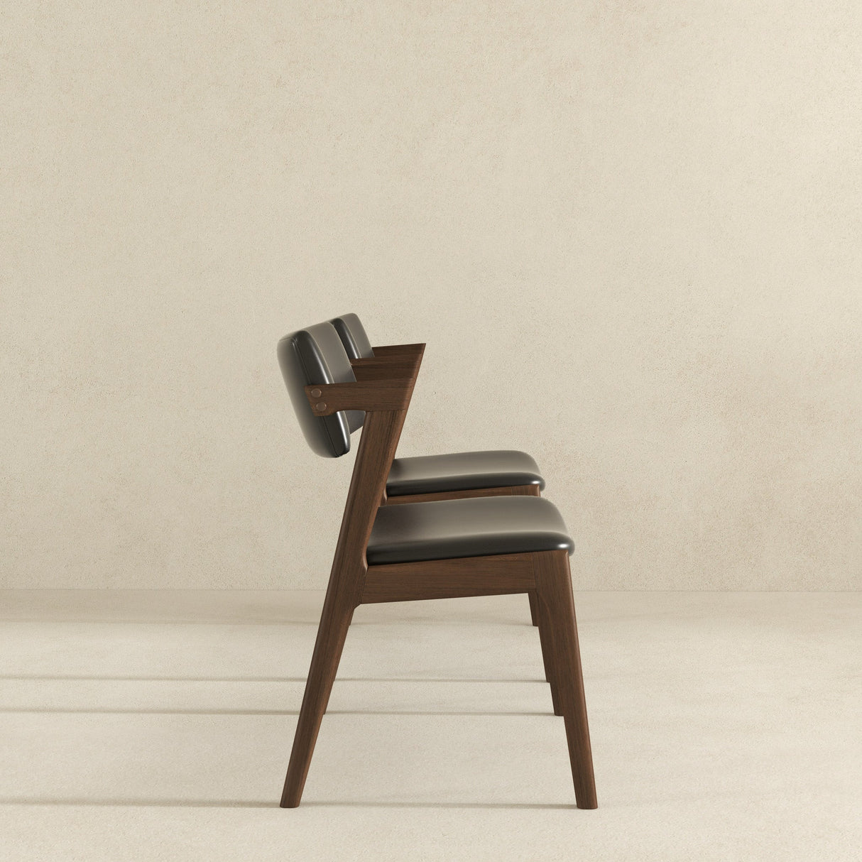 Edwin Mid Century Modern Black Vegan Leather Dining Chair (Set Of 2) from Ashcroft Furniture - Luna Furniture