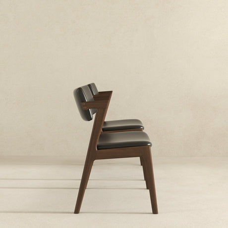 Edwin Mid Century Modern Black Vegan Leather Dining Chair (Set Of 2) from Ashcroft Furniture - Luna Furniture