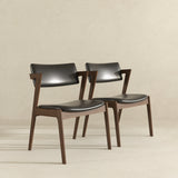 Edwin Mid Century Modern Black Vegan Leather Dining Chair (Set Of 2) from Ashcroft Furniture - Luna Furniture