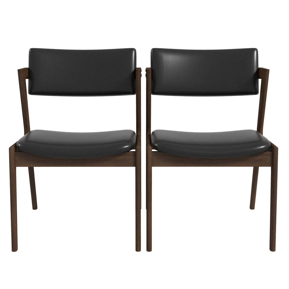Edwin Mid Century Modern Black Vegan Leather Dining Chair (Set Of 2) from Ashcroft Furniture - Luna Furniture