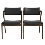 Edwin Mid Century Modern Black Vegan Leather Dining Chair (Set Of 2) from Ashcroft Furniture - Luna Furniture