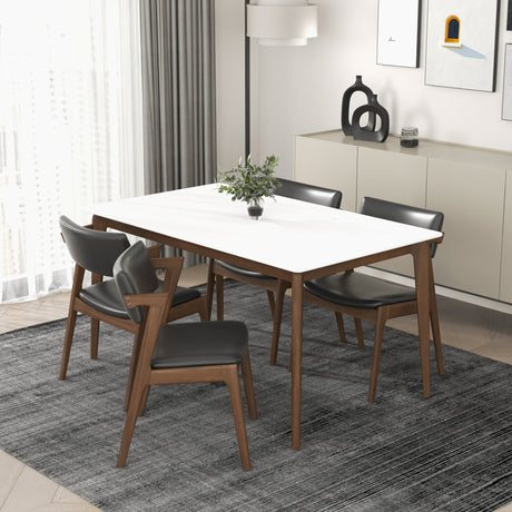 Edwin Mid Century Modern Black Vegan Leather Dining Chair (Set Of 2) from Ashcroft Furniture - Luna Furniture