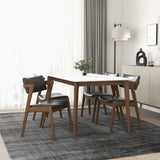 Edwin Mid Century Modern Black Vegan Leather Dining Chair (Set Of 2) from Ashcroft Furniture - Luna Furniture