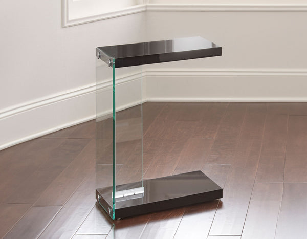 Elaina Chair Side End Table, Glossy Black