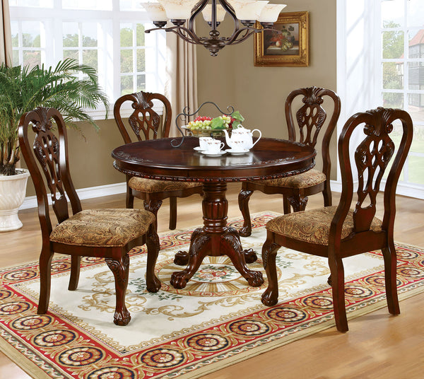 Elana Brown Cherry 5-Piece Round Dining Room Set