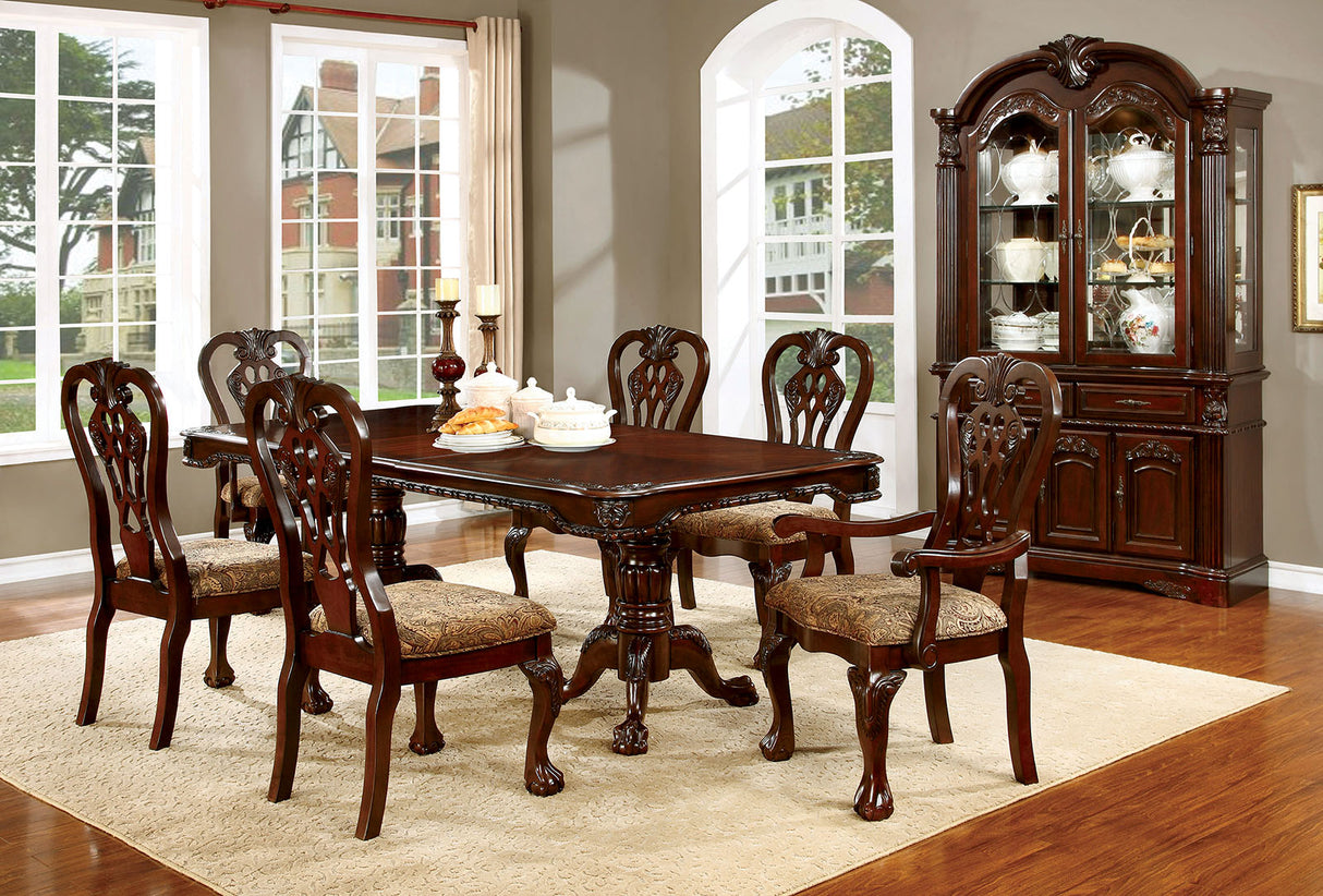 Elana Brown Cherry 7-Piece Dining Room Set from Furniture of America - Luna Furniture