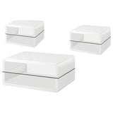 Elana White 3-Piece High Gloss Coffee and End Table Set from Coaster - Luna Furniture