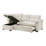 Elara Beige 2-Piece Reversible LAF Sectional with Hidden Storage and Pull-out Bed from Homelegance - Luna Furniture