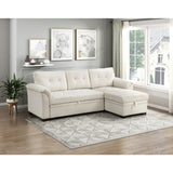 Elara Beige 2-Piece Reversible LAF Sectional with Hidden Storage and Pull-out Bed from Homelegance - Luna Furniture