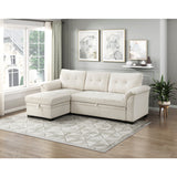 Elara Beige 2-Piece Reversible LAF Sectional with Hidden Storage and Pull-out Bed from Homelegance - Luna Furniture