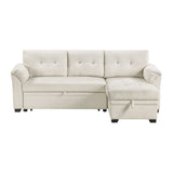 Elara Beige 2-Piece Reversible RAF Sectional with Hidden Storage and Pull-out Bed from Homelegance - Luna Furniture